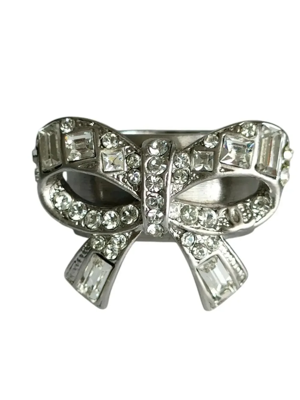 Chanel Rhinestone Ribbon Motif Ring #287959C53B